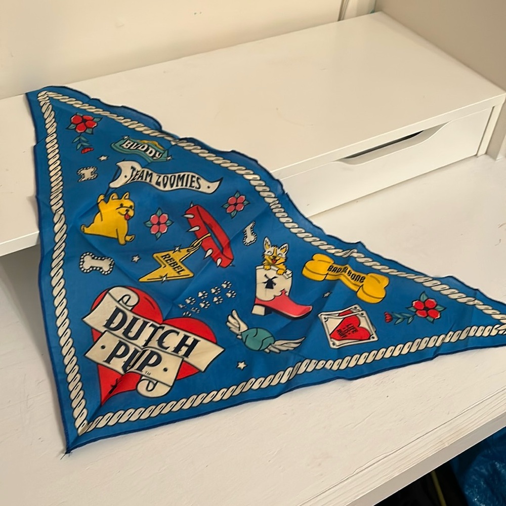 Dutch Bros Dutch pup neck scarf.